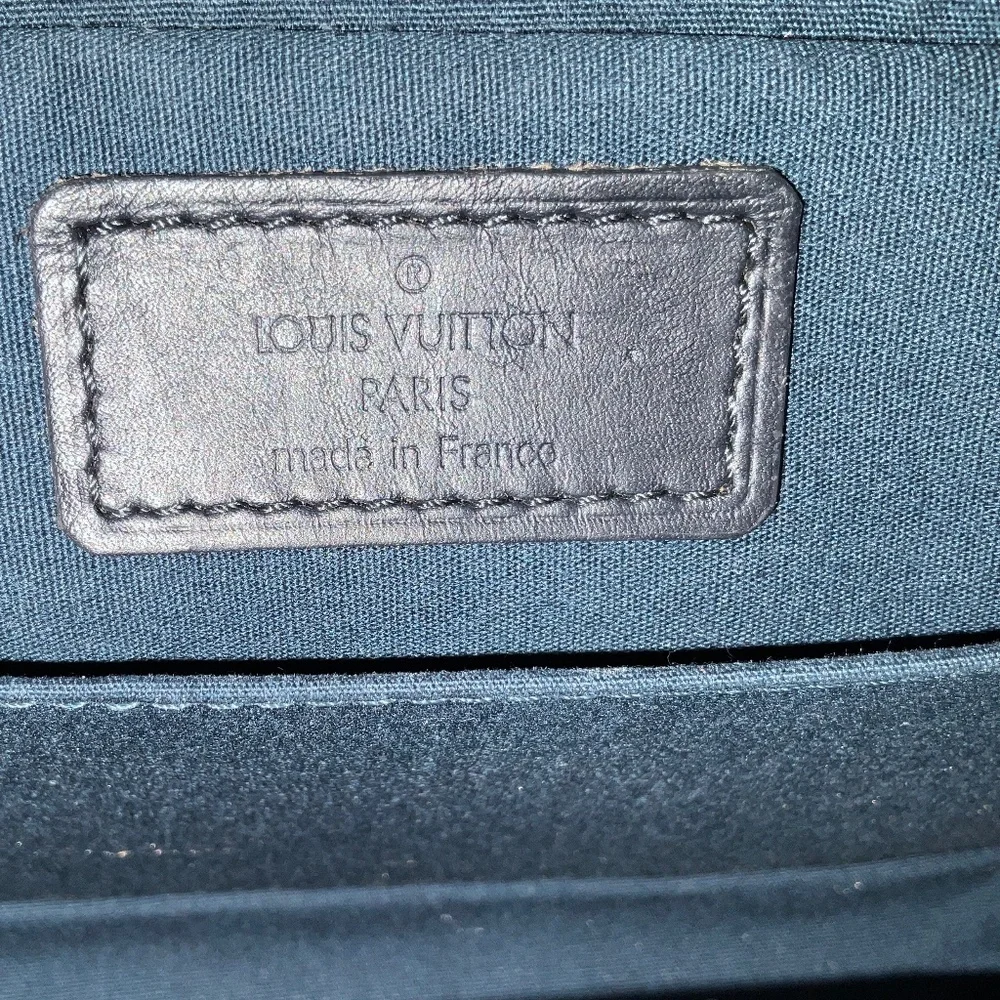 LOUIS VUITTON Vintage Juliette Mini Lin Monogram Canvas Crossbody Navy Blue
